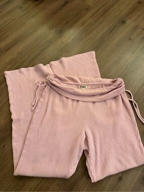 PINK Victoria's Secret Pale Pink Waffle-Knit Pullover